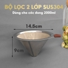 Phễu lọc trà 2 lớp Inox | Đường kính 23cm và 14.,5cm