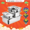 Khay đựng topping inox cao cấp |  sâu 10cm | Có nắp | Nhiều kích thước