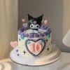 Tượng Kuromi tím, thỏ tai, áo bông