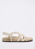 Giày sandals Zara chính hãng bệt quai dây màu kem