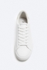 Giày sneaker Zara chính hãng White Cream Classic - Trắng phối be  Dáng cổ điển