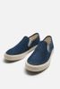 Giày lười Zara chính hãng Xanh Denim Plimsolls - Slip on blue