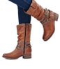 [ Hàng Auth - Full box ] Giày Boots chính hãng Mustang zippered winter - cognac brown - size 37