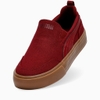 Giày sneaker thể thao chính hãng Puma Court Slip on Classic Vulcanized Ruby Shimmer Gumsole - Đỏ đô đế gum