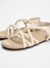 Giày sandals Zara chính hãng bệt quai dây màu kem
