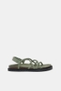 Giày sandals Pull&Bear chính hãng Cord khaki - Xanh rêu