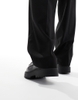 Giày Loafer Pull&Bear chính hãng contrast black and white - Đen