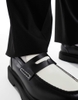 Giày Loafer Pull&Bear chính hãng contrast black and white - Đen