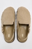 Giày Zara chính hãng Split Suede Studded Clogs - Da lộn