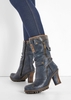 [ Hàng Auth - Full box ] Giày Boots chính hãng Mustang Faux Leather Cone Heeled Calf size 37