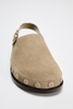 Giày Zara chính hãng Split Suede Studded Clogs - Da lộn