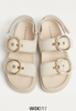 Giày Sandal Stradivarius chính hãng WIDE FIT WOMEN'S FLAT - Sandals - white