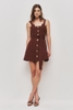 Váy AJE 2 dây nâu dáng ngắn