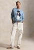 Áo len RALPH LAUREN xanh da trời quần trắng
