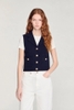 Áo MAJE gile navy cổ bẻ