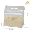 Hộp 2 ngăn/hộp mica 2 ngăn đựng hoa và bánh