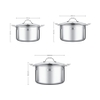 99ELCH1715 Bộ nồi inox cao cấp 3 lớp đáy liền Trimax 3 chiếc 2353741