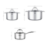 Bộ nồi inox cao cấp 3 lớp đáy liền Trimax XS EL-3743