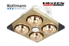 3TGD1250 Đèn sưởi 4 bóng âm trần Kottmann - K4BT