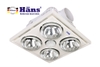 3TGD900 Đèn sưởi nhà tắm Hans bốn bóng âm trần H4B
