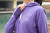 Áo Khoác Zip-Up Nữ Dệt Kim Dài Tay Có Mũ | Tím