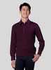 Áo Polo Nam Cotton Lụa Dệt Thoi Dài Tay | Burgundy
