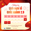 THÔNG BÁO NGHỈ LỄ QUỐC KHÁNH 2/9/2025