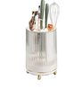 Kệ để dao muỗng đũa nhà bếp xoay 360 - Màu Trắng