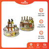 Kệ đựng gia vị nhà bếp chia ngăn xoay 360 độ thông minh