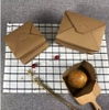 DNP3-15.5X15.5X8 cm  Hộp đựng thực phẩm giấy Kraft nâu có thể tái chế Bánh sandwich Bao bì thực phẩm tùy chỉnh Bán buôn