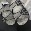 Dép MLB Double Slide Jacquard Diamond Monogram NY XÁM - 3ALPCTM33-50BKS
