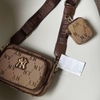 Túi Đeo Chéo Nữ MLB Monogram Jacquard New York Yankees 7ACRMDA4- 50BGS Màu Nâu Be NY