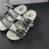 Dép MLB Double Slide Jacquard Diamond Monogram NY XÁM - 3ALPCTM33-50BKS