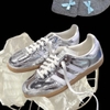 Giày Adidas Samba OG BẠC Silver Metallic Cracked JR0035