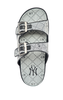 Dép MLB Double Slide Jacquard Diamond Monogram NY XÁM - 3ALPCTM33-50BKS