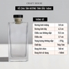 Vỏ Chai Tán Hương Tinh Dầu Vuông Cao Kèm Nút Chặn 140ml - Clear