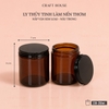Ly Thủy Tinh Làm Nến Thơm Nắp Vặn Kim Loại 250ml - Nâu Trong