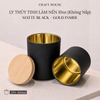 Ly Thủy Tinh Làm Nến Thơm 300ml Matte Black + Gold Inside