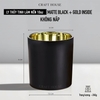 Ly Thủy Tinh Làm Nến Thơm 10oz Craft House - Matte Black + Gold Inside