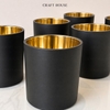 Ly Thủy Tinh Làm Nến Thơm 300ml Matte Black + Gold Inside