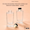 Vỏ Chai Tán Hương Tinh Dầu Vuông Cao Kèm Nút Chặn 140ml - Clear