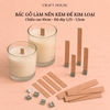 Bấc Nến Gỗ Kèm Đế Kim Loại - Dụng Cụ Làm Nến Thơm Handmade - 15mm x 100mm
