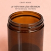 Ly Thủy Tinh Làm Nến Thơm Nắp Vặn Kim Loại 250ml - Nâu Trong