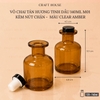 Vỏ Chai Tán Hương Tinh Dầu Dạng Tròn, Màu Clear 140ml - Kèm Nút Chặn - M01