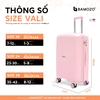Vali Bamozo RAVO Nhựa PP Siêu Nhẹ - Siêu Bền Size 20/24/28 - Hồng Nhạt