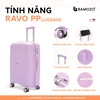 Vali Bamozo RAVO Nhựa PP Siêu Nhẹ - Siêu Bền Size 20/24/28 - TÍM