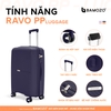 Vali Bamozo RAVO Nhựa PP Siêu Nhẹ - Siêu Bền Size 20/24/28 - Xanh Than