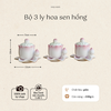 Bộ 3 ly nước hoa sen hồng