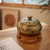 Lư trầm hoa sen xanh lá