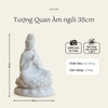 Tượng Quan Âm ngự đài sen 35cm